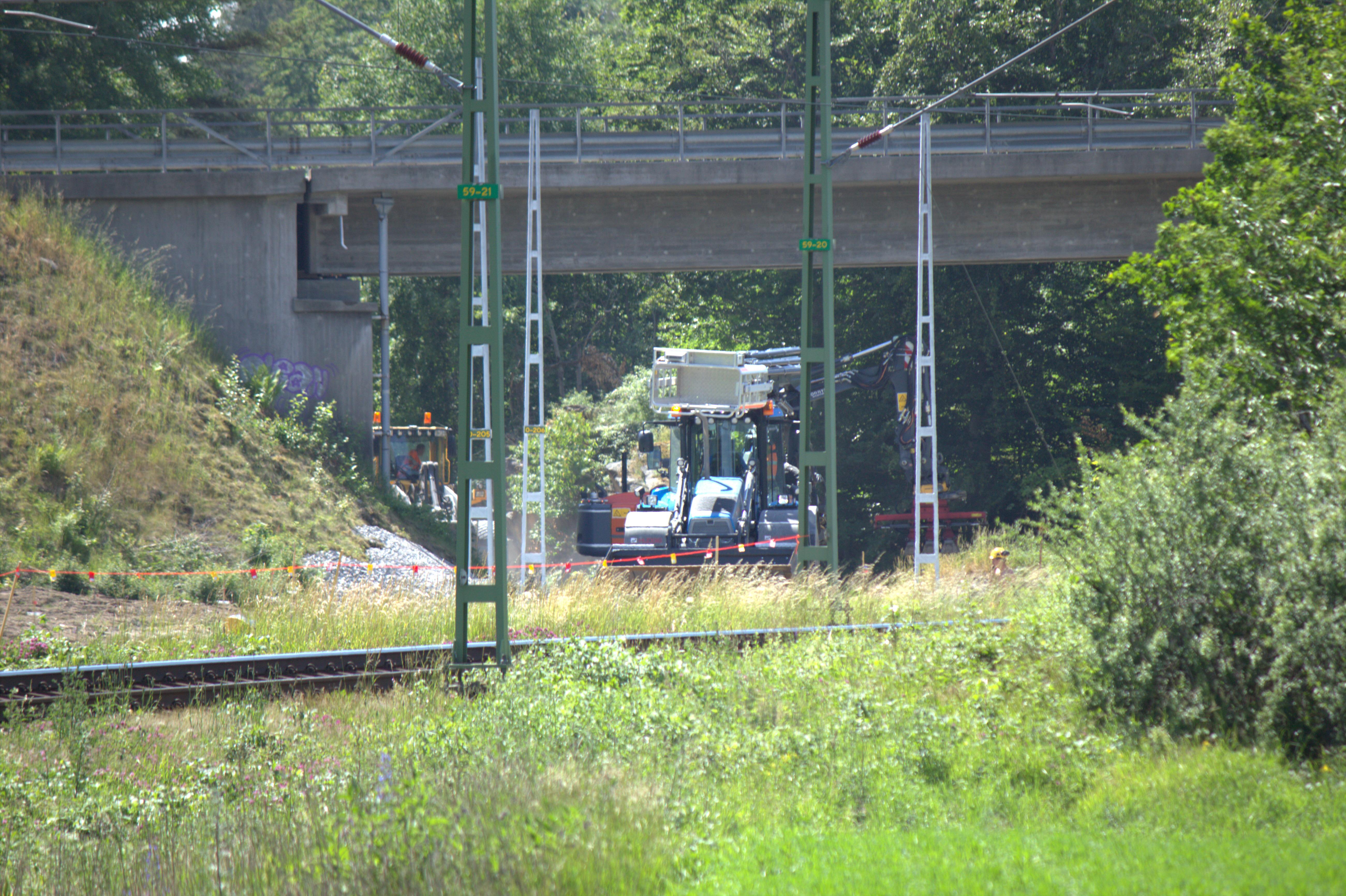 Arbete pågår vid östra spåret mot Sternö/Stilleryd